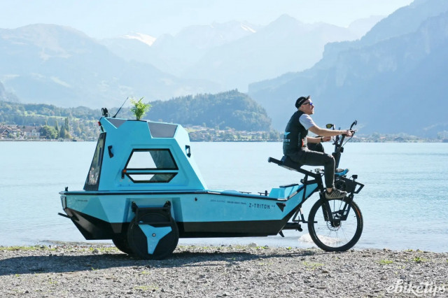 BeTRITON Slightly bonkers 3 in 1 electric trike boat and mini camper goes on sale electric bike reviews buying advice and news ebiketips